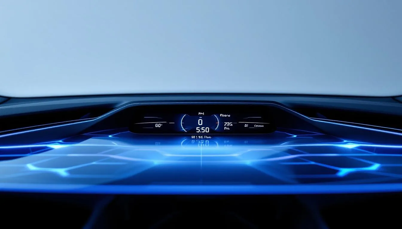 Ein BMW mit einem digitalen Tachometer, das Vorteile der Geschwindigkeitsanzeige zeigt.