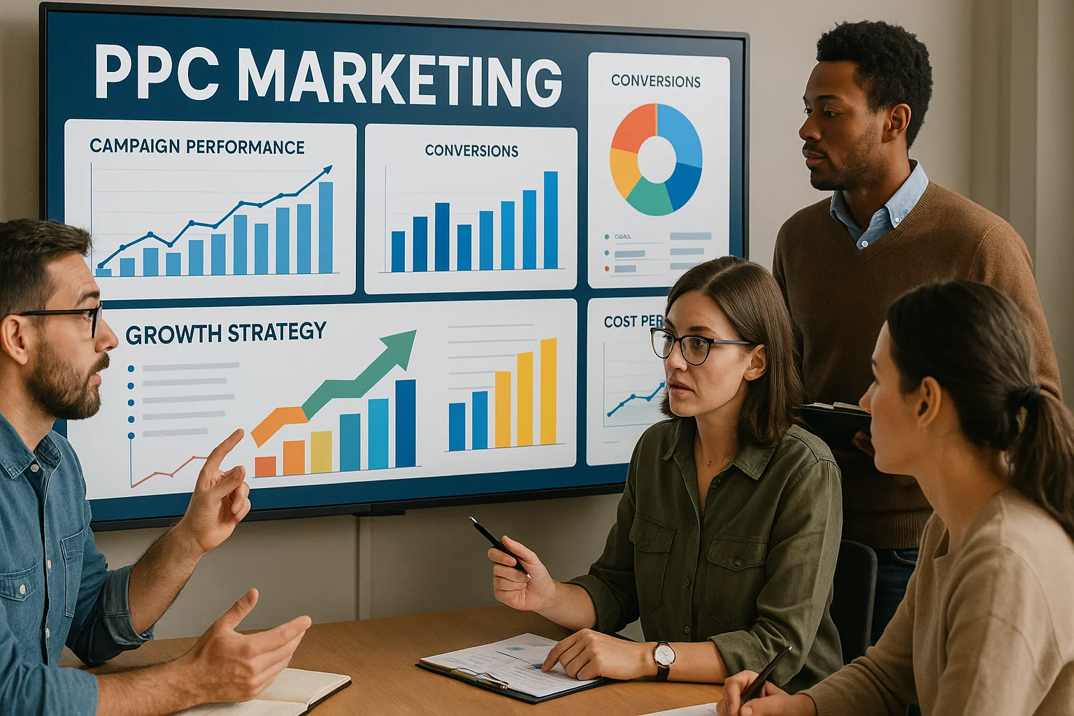 PPC agency team improving ad performance for client growth.