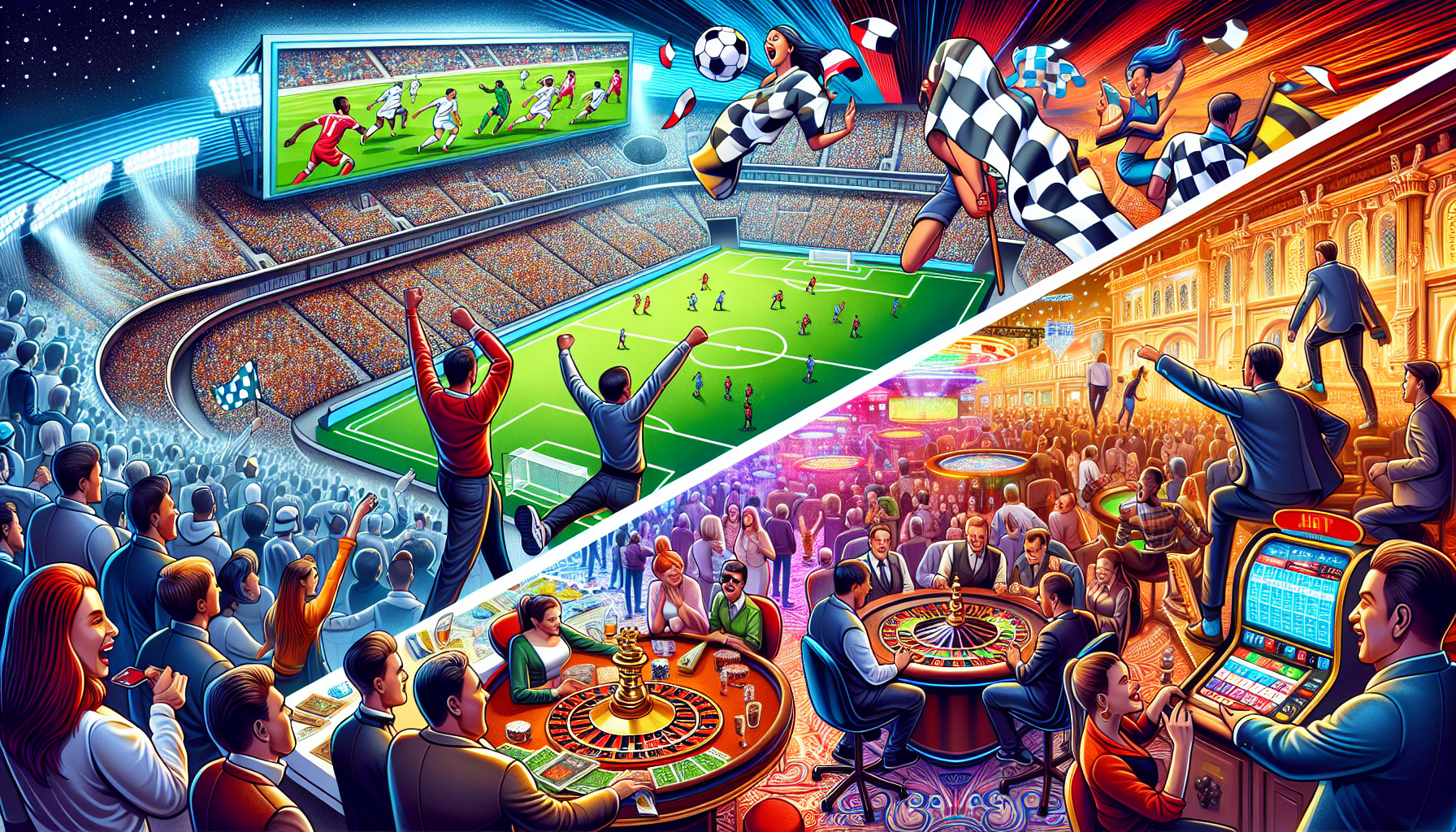 Illustration of diverse betting markets and casino games