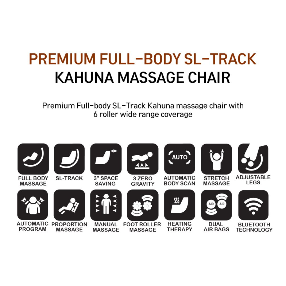 What features does a Kahuna massage chair offer?