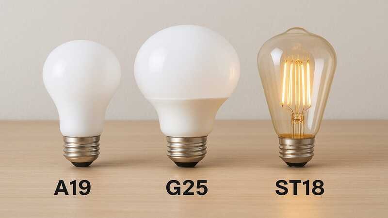 Light bulbs of different lengths and shapes