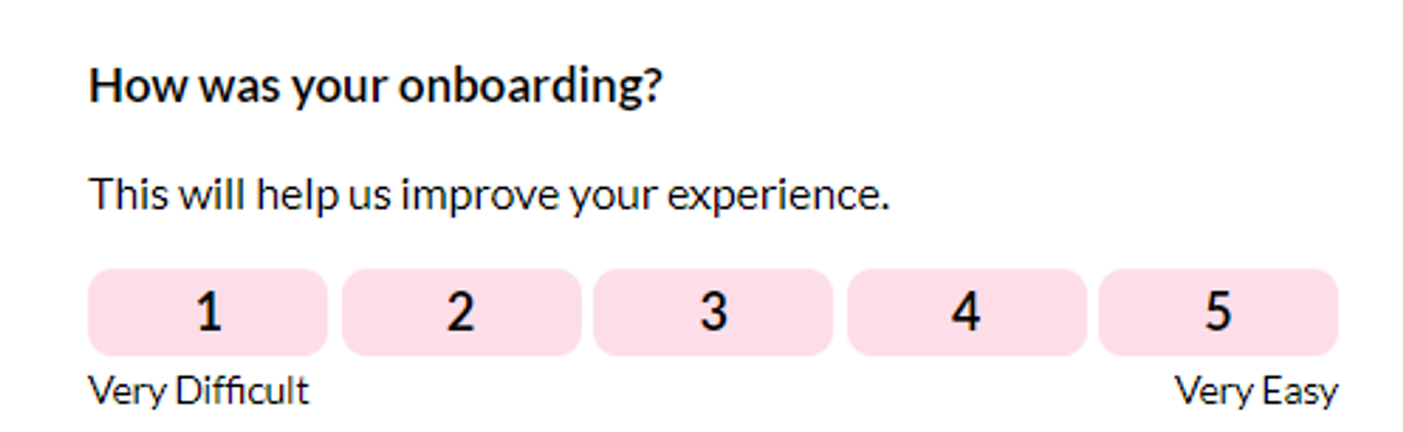 Onboarding survey created in Userpiltot