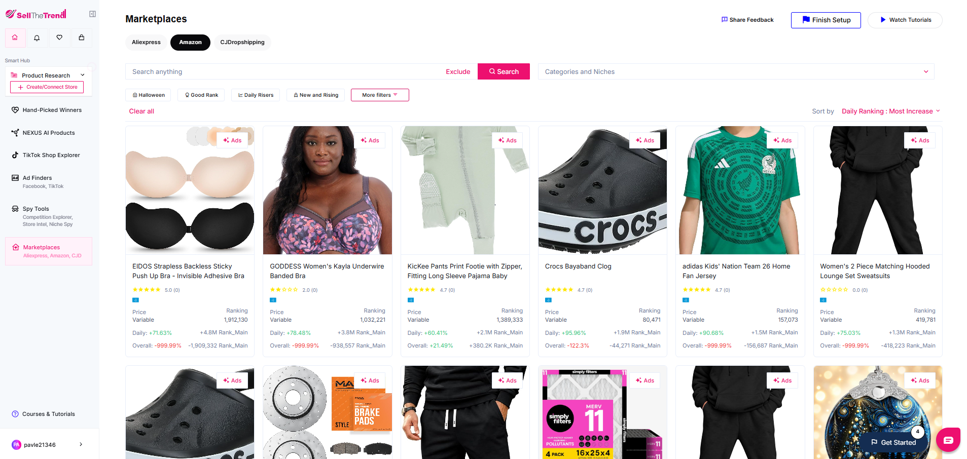 Sell The Trend Marketplaces screenshot.