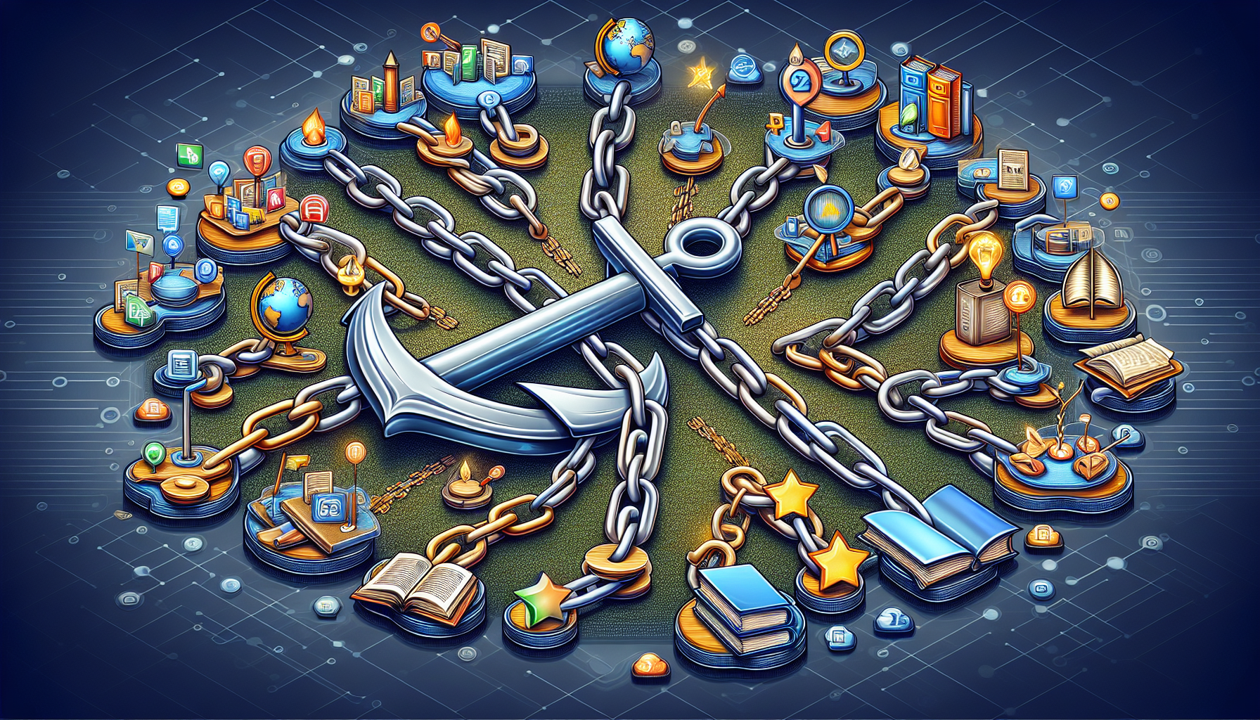 Diverse set of backlink types and anchor texts representing building a strong backlink profile