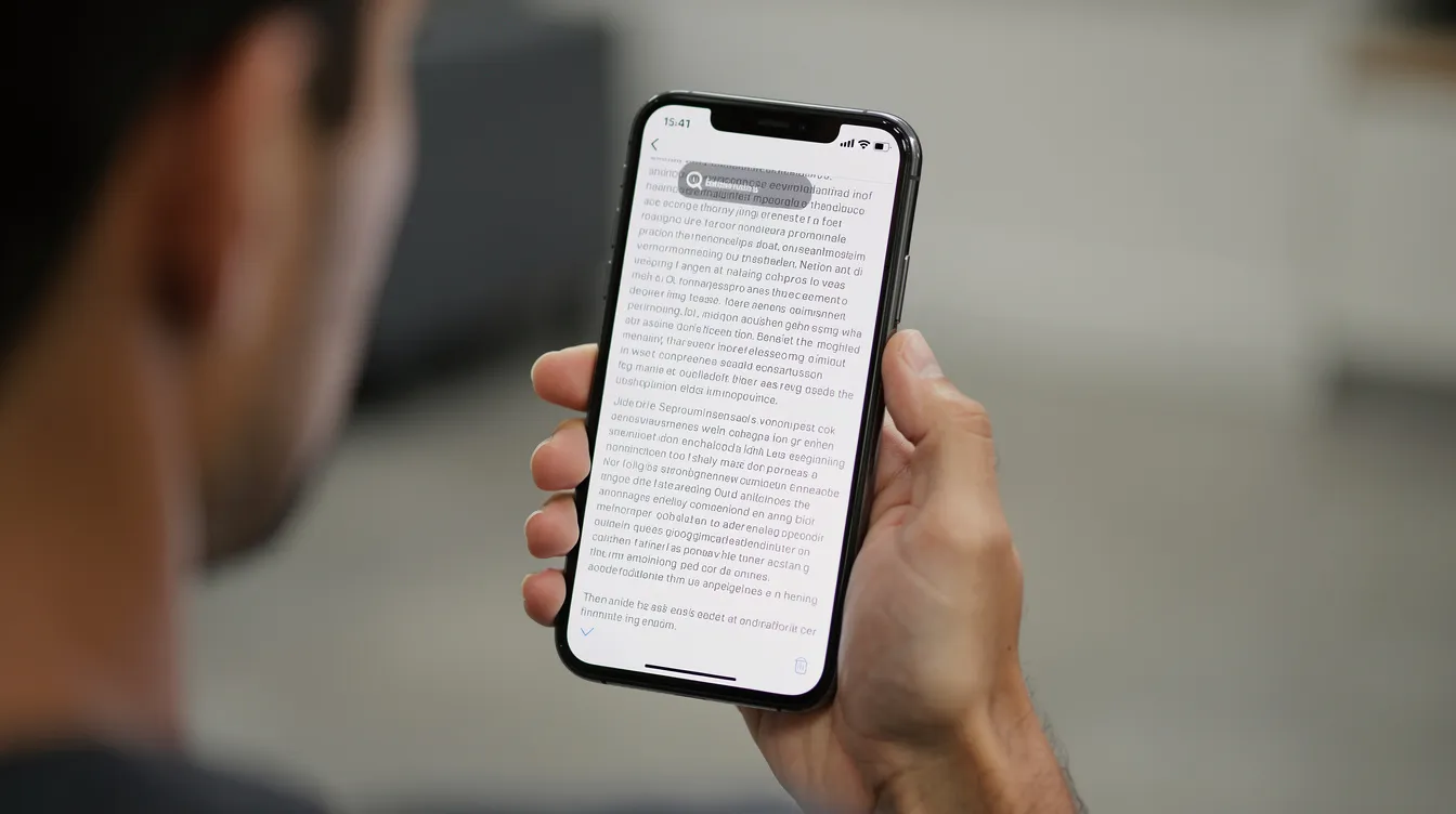 A person is holding a smartphone, capturing a screenshot of a text document displayed on the screen. The image highlights the smartphone's screen, showcasing the text content of the document in a clear format, emphasizing the action of converting the text file into a jpg format.