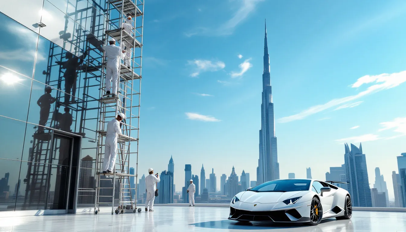 A professional painting service in Dubai showcasing a team of experienced painters at work.