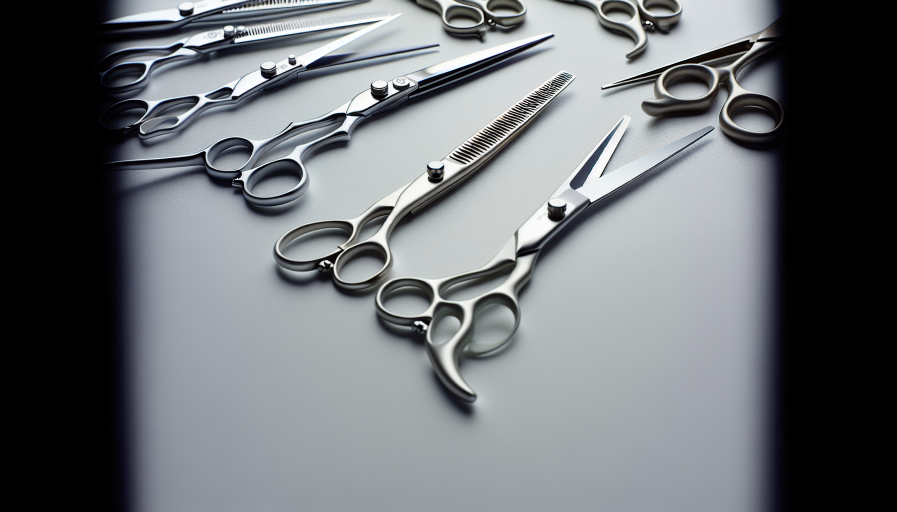 Variety of dog grooming scissors