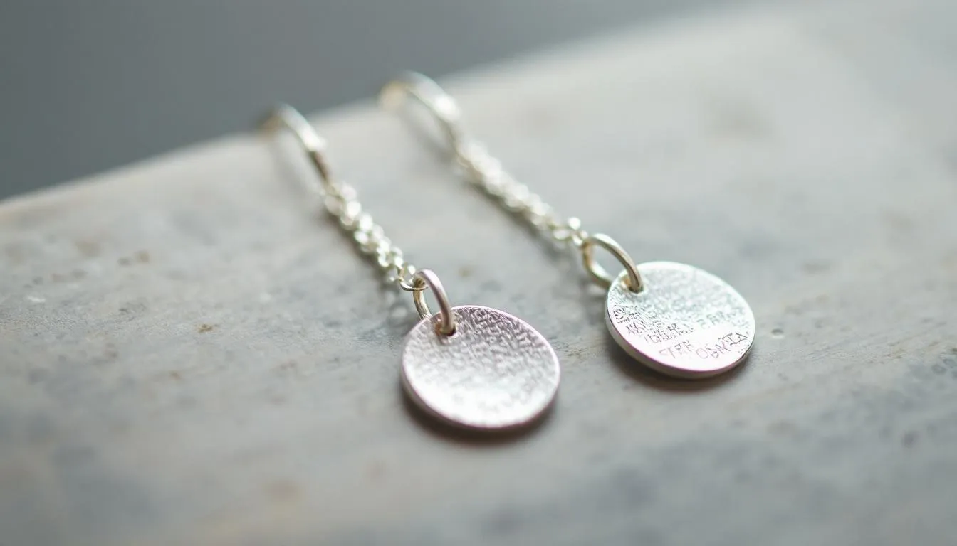 The image features a pair of beautifully crafted handmade silver earrings, showcasing a blend of simplicity and artistry. These sterling silver earrings are designed for everyday wear, making them a perfect statement piece for any occasion.