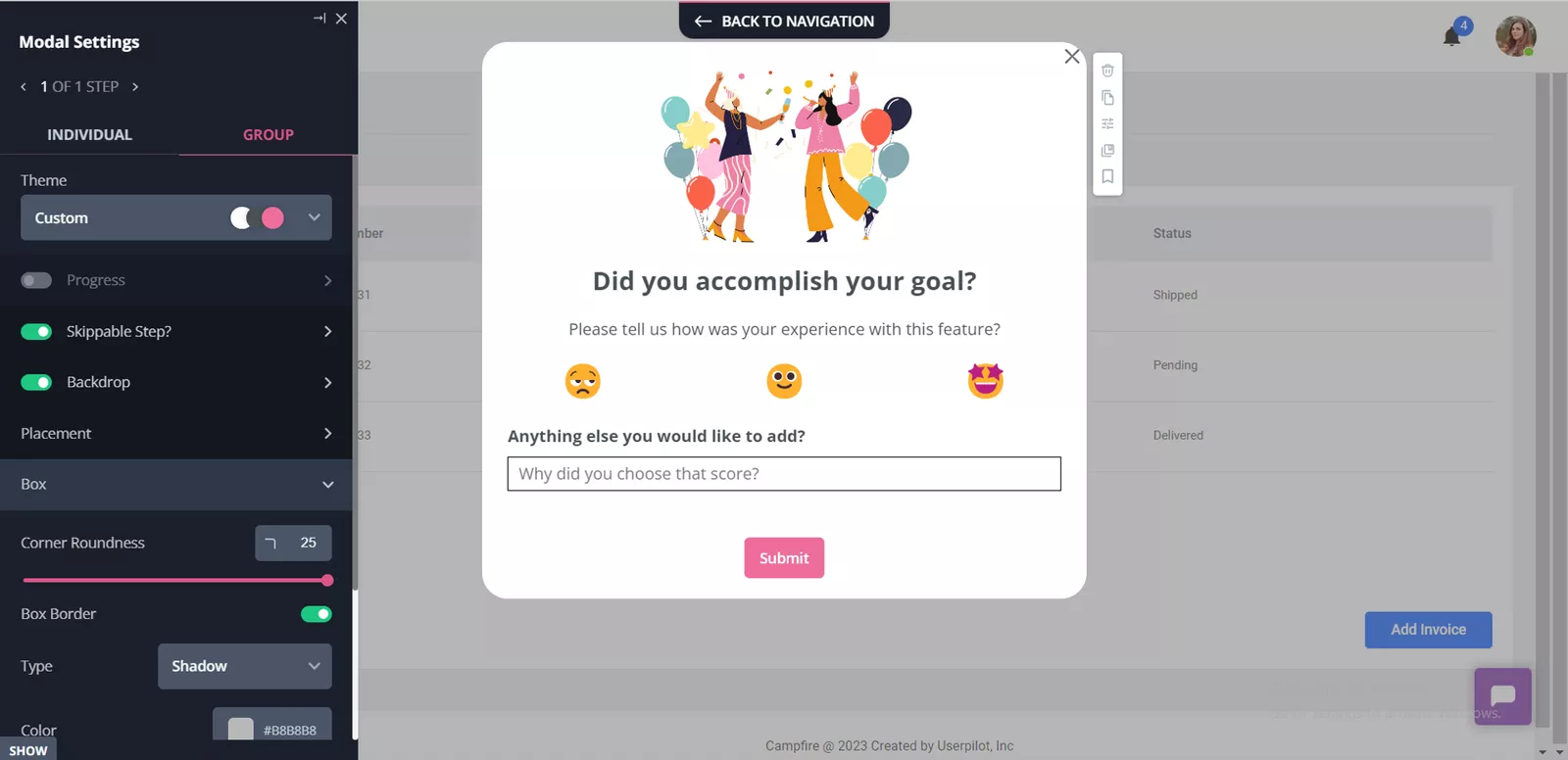 effort score survey userpilot