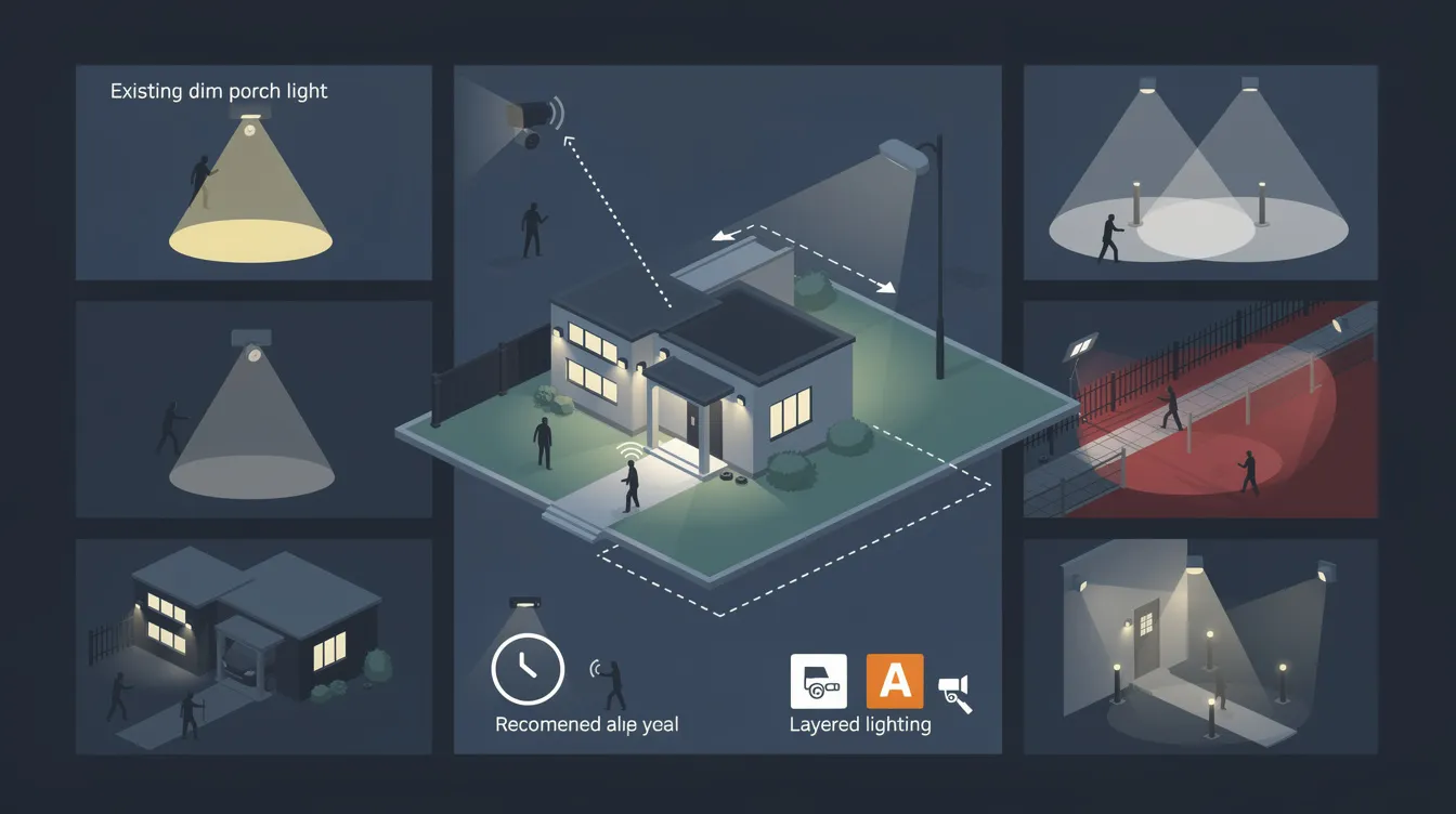 Outdoor lighting assessment for home security.
