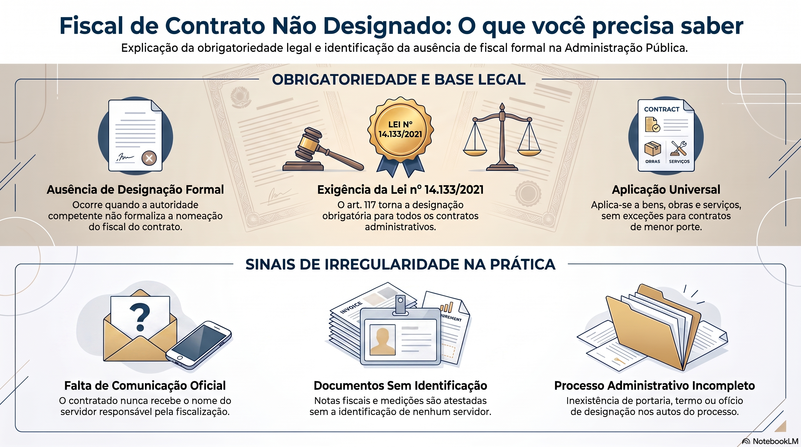 O que significa ter um contrato com fiscal de contrato não designado?