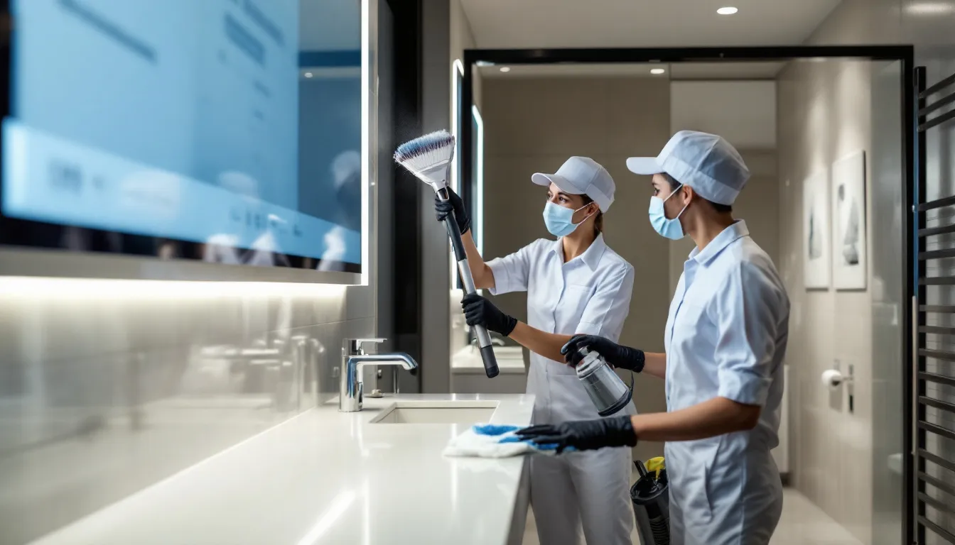 Bathroom deep cleaning excellence by professionals.