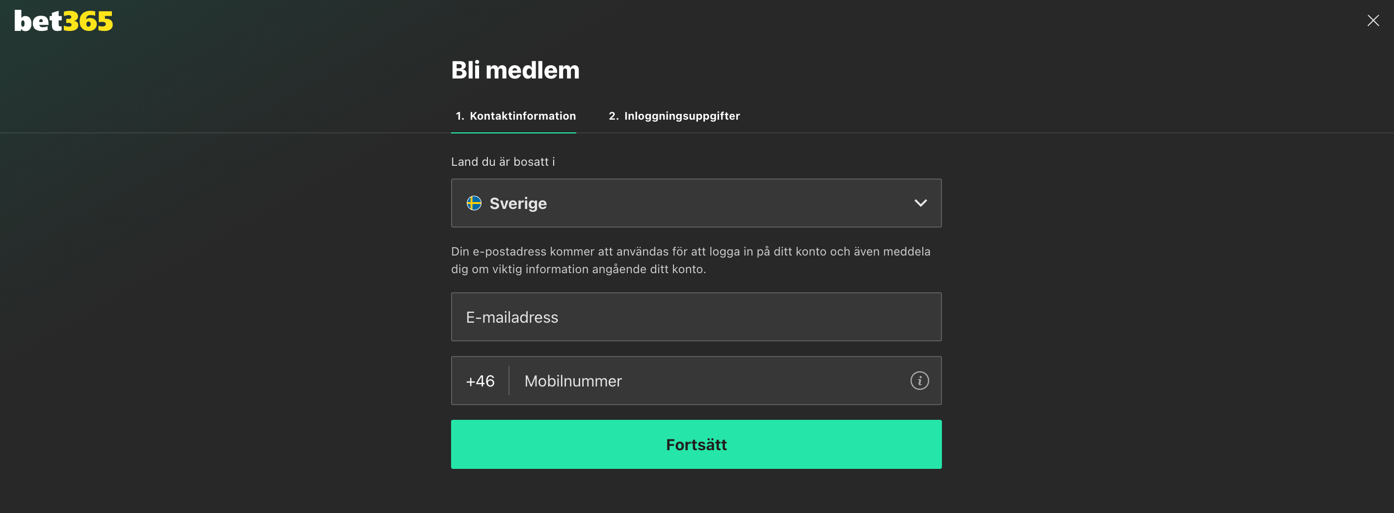 Bet365 skapa konto