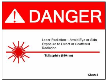 Warning Sign Class 4 laser. Courtesy of https://ehs.princeton.edu/
