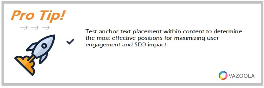 Test anchor text placement within content to determine the most effective positions for maximizing user engagement and SEO impact.