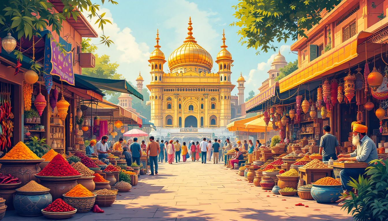 A vibrant market scene in Punjab showcasing local businesses and opportunities.
