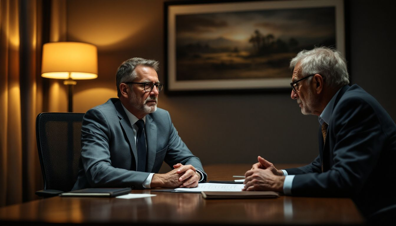 A social security disability lawyer consulting with a client.