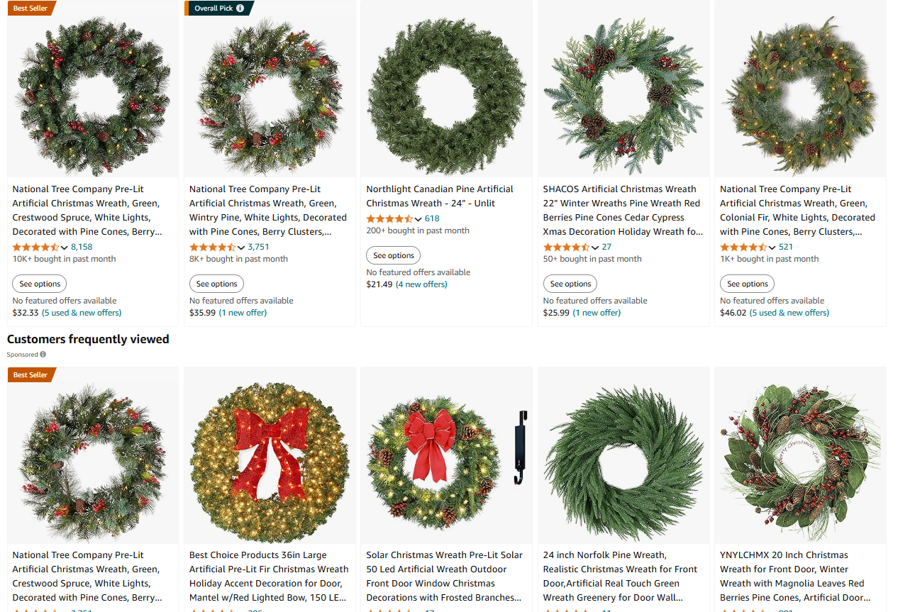 artificial christmas wreath