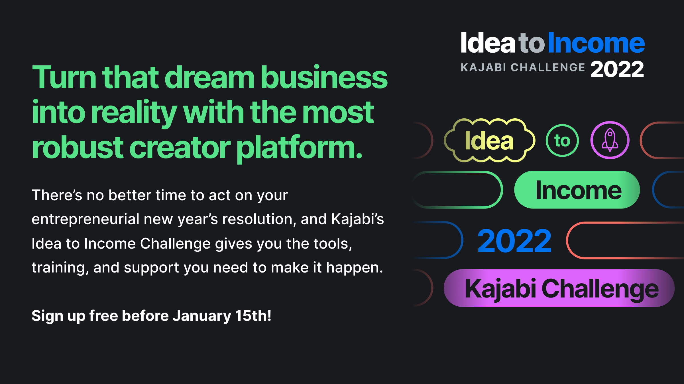 Idea to income Kajabi challenge 2022