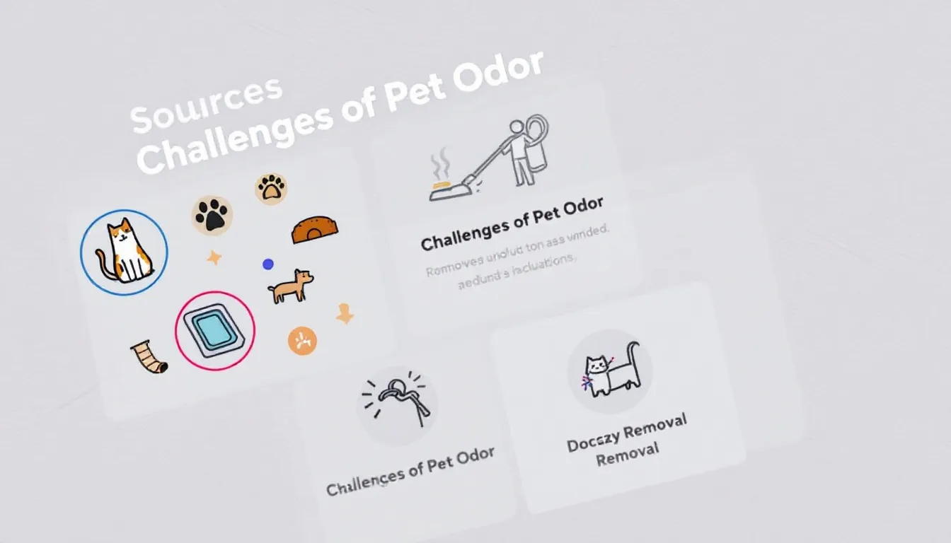 Key specifics regarding pet odor removal and its challenges.