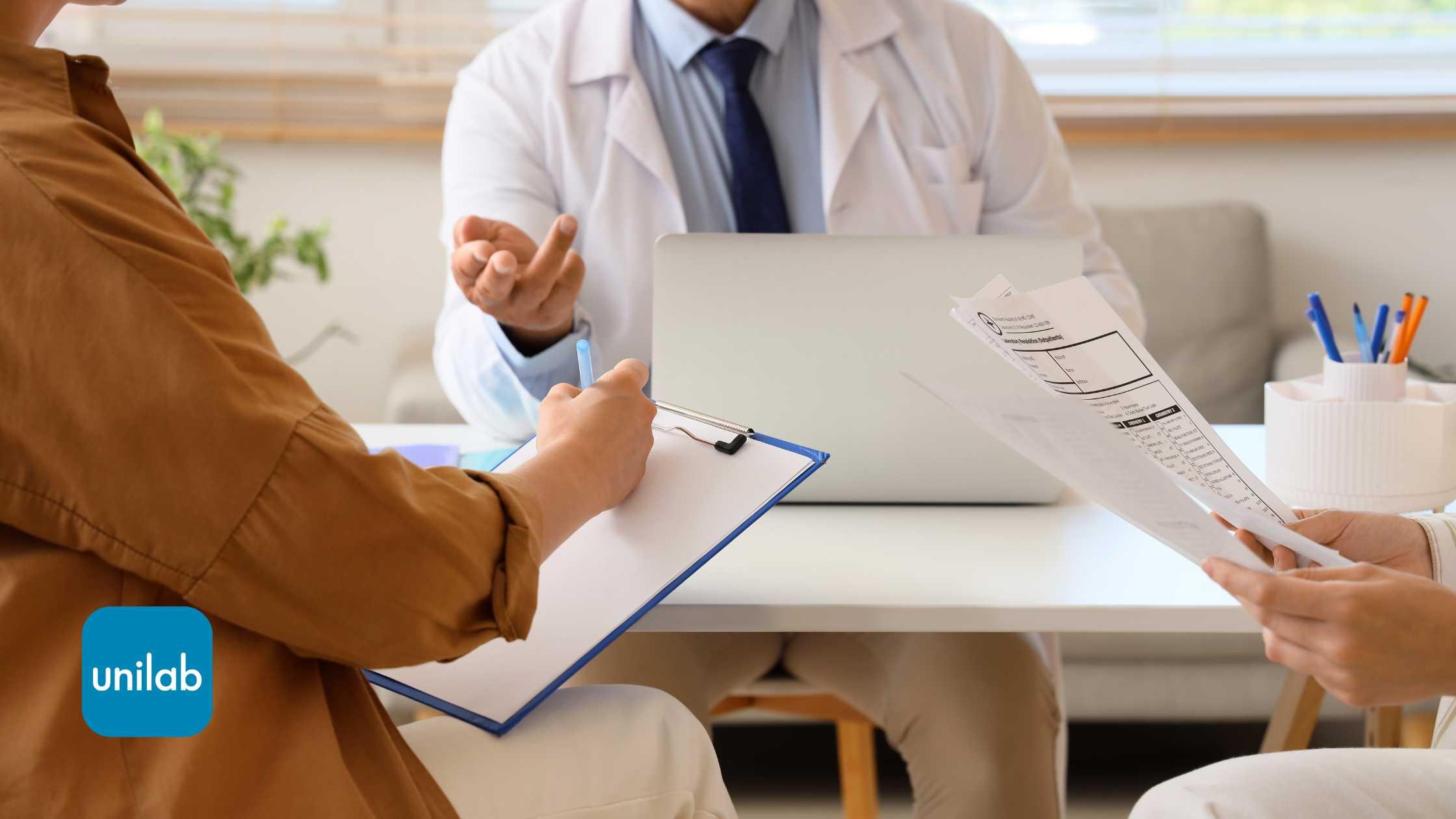 People at the doctor getting a checkup and testing their hormones