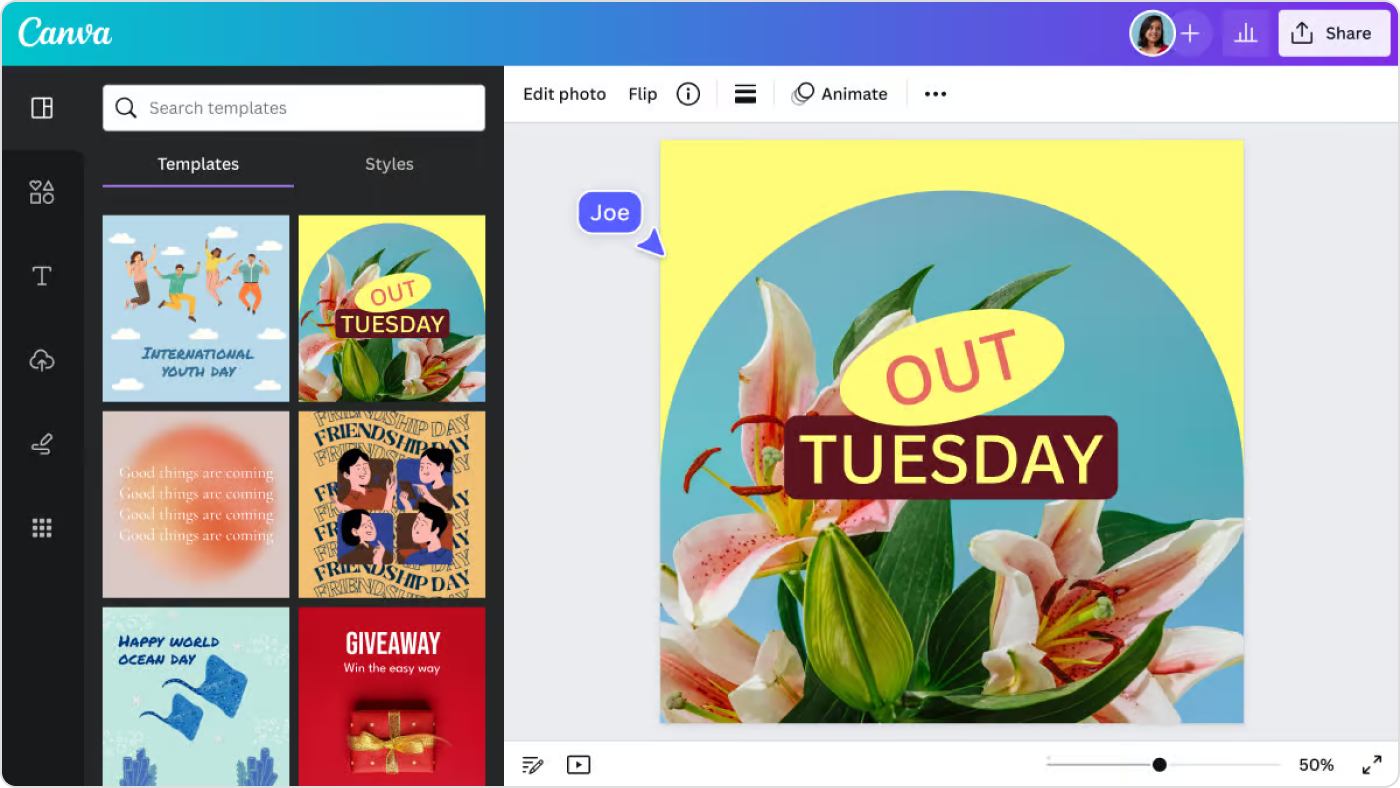 Canva est un équivalent professionnel à PowerPoint