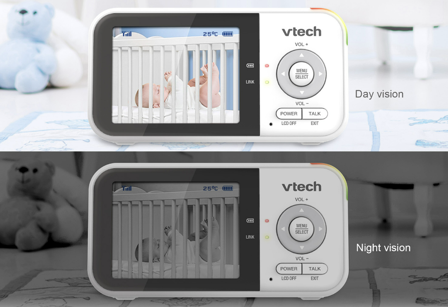 Infrared night vision of VTech baby monitor