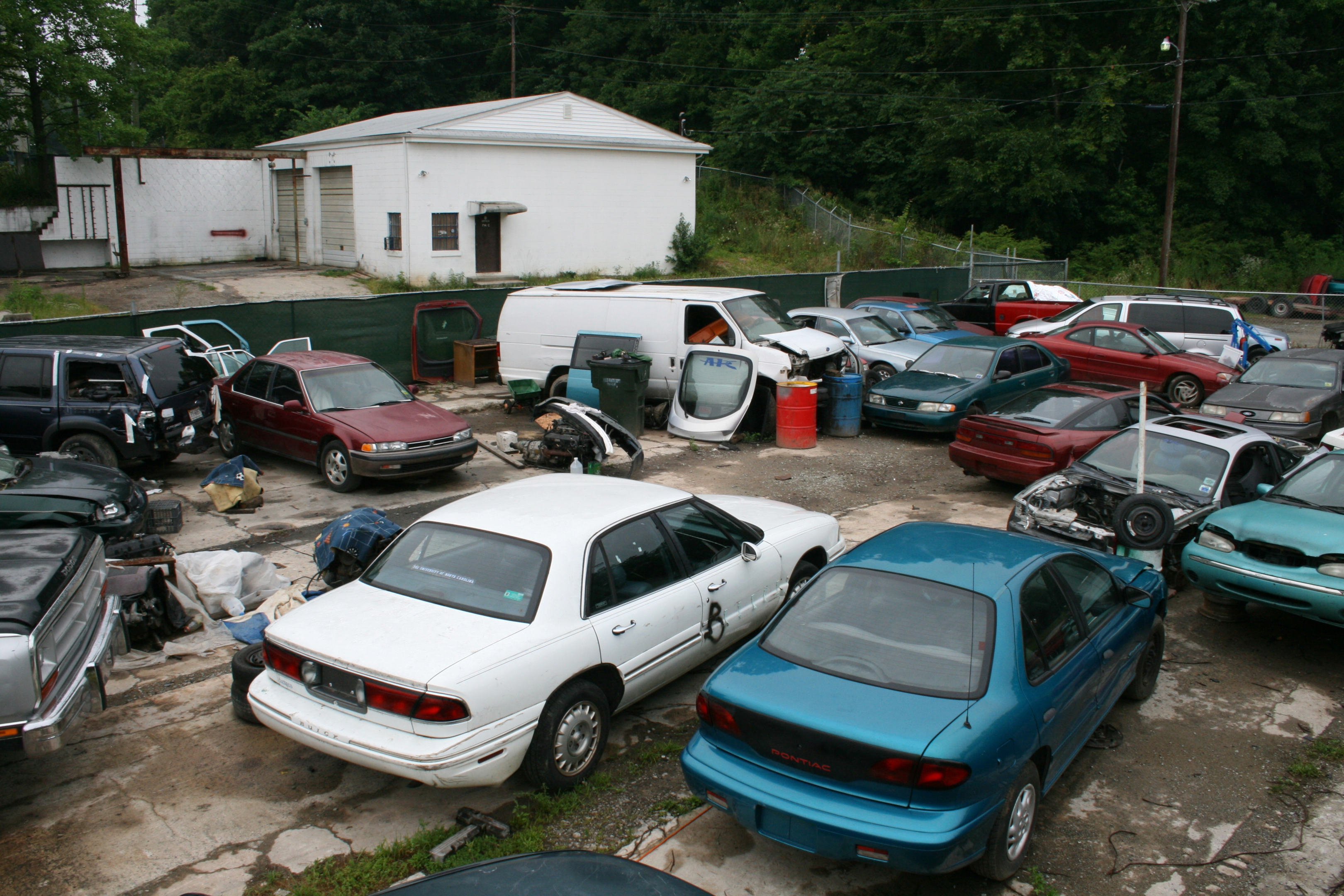 A junk car with a missing title, ready to be sold