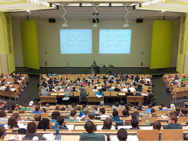 University of California Lecture Classroom with Students