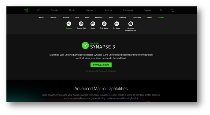Razer synapse official site