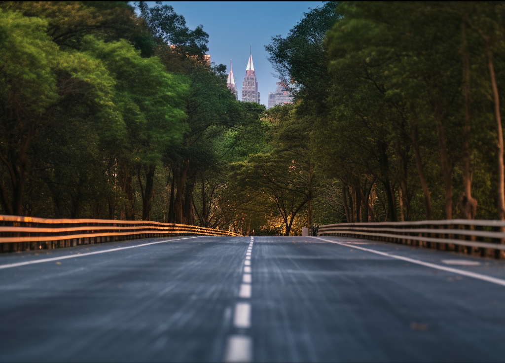 Open road leading straight into Manhattan with the iconic Chrysler Building in view, symbolizing the clear path to skill enhancement in schema therapy with the right guidance from the Schema Therapy Training Center of New York.