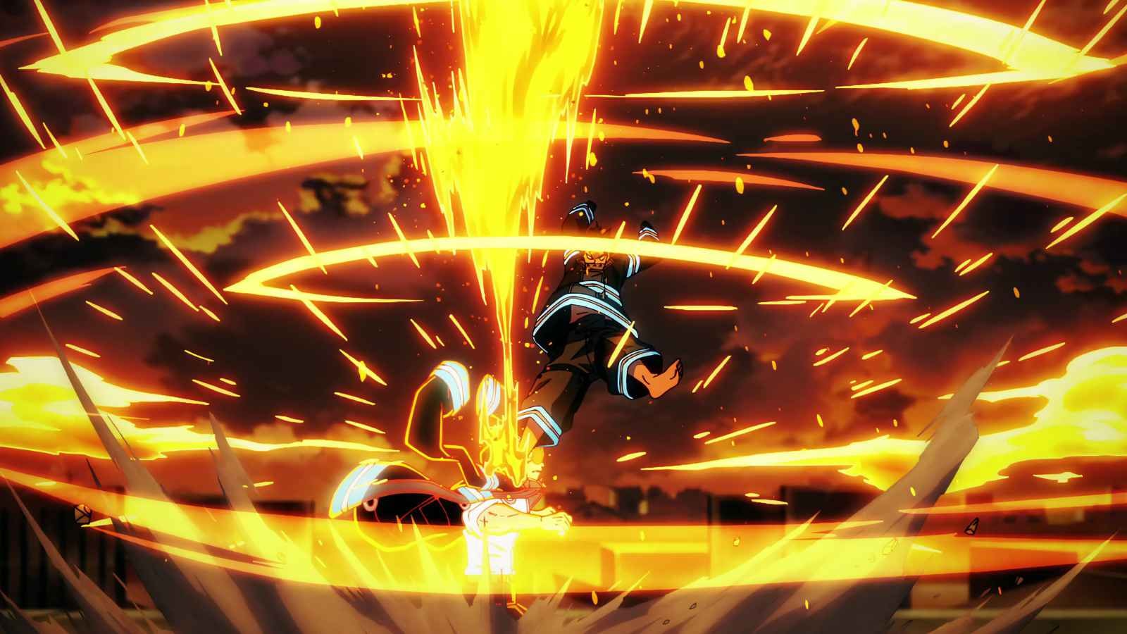 Shinra vs Captain Burns in Fire Force Season 3
