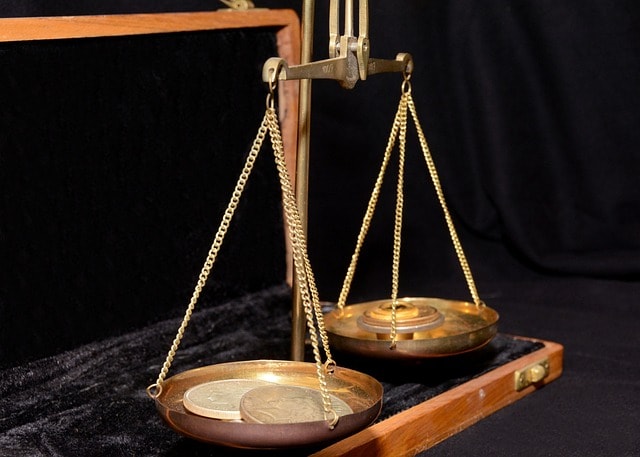 A vintage balance scale