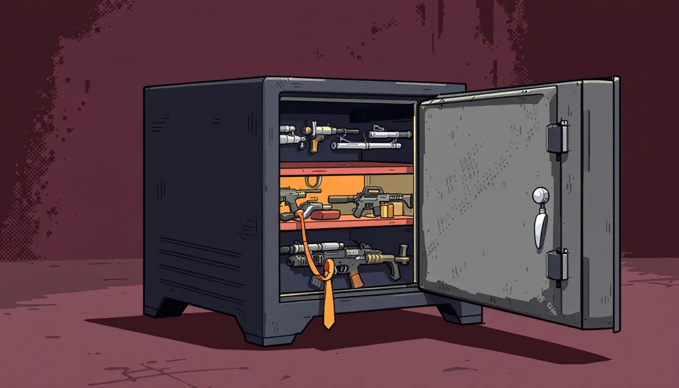 Modern gun safes with advanced security measures.