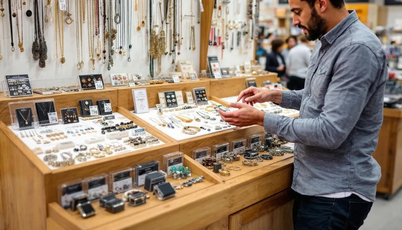 In this image, a beautifully arranged collection of affordable jewelry showcases a variety of pieces including delicate chains, hoop earrings, and tennis bracelets made from sterling silver and gold vermeil. The display emphasizes the blend of quality and style, perfect for everyday wear or special occasions, highlighting the appeal of affordable luxury in contemporary designs.