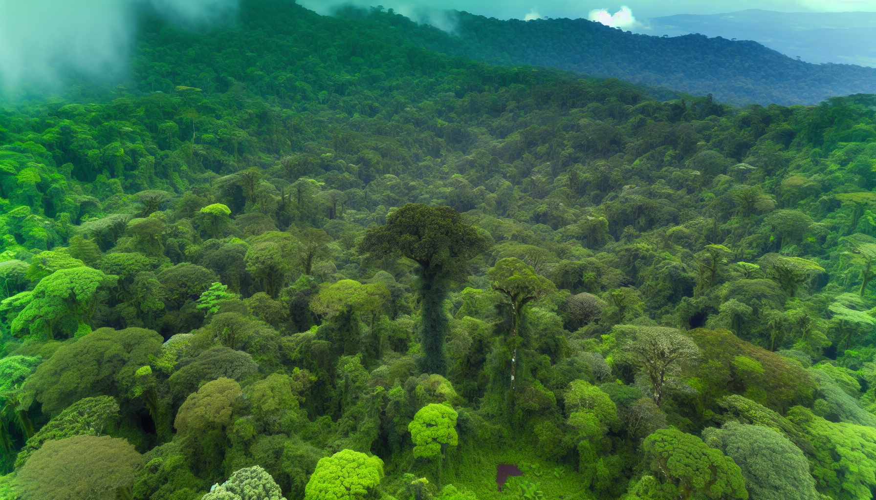 Aerial view of Monteverde Cloud Forest Reserve