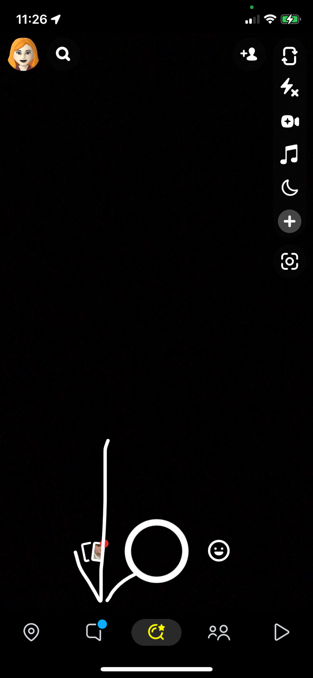 Screenshot of Snapchat app