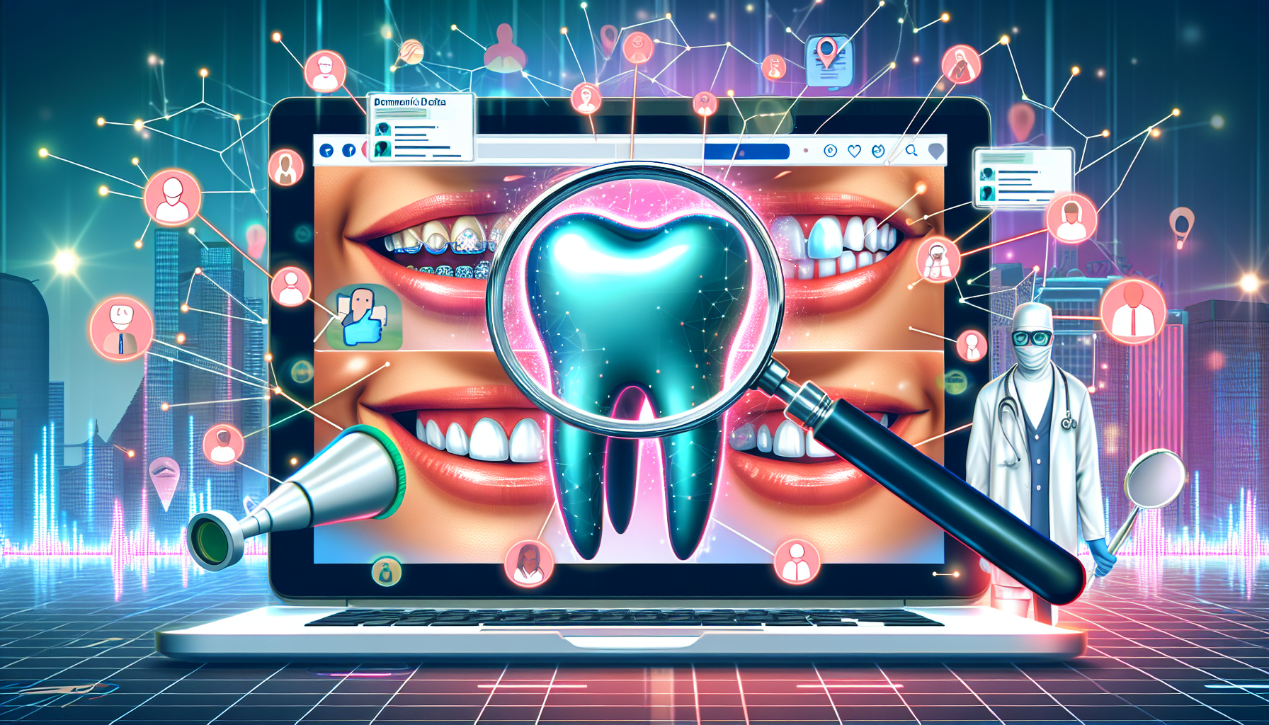Illustration of utilizing paid ads for dental social media marketing