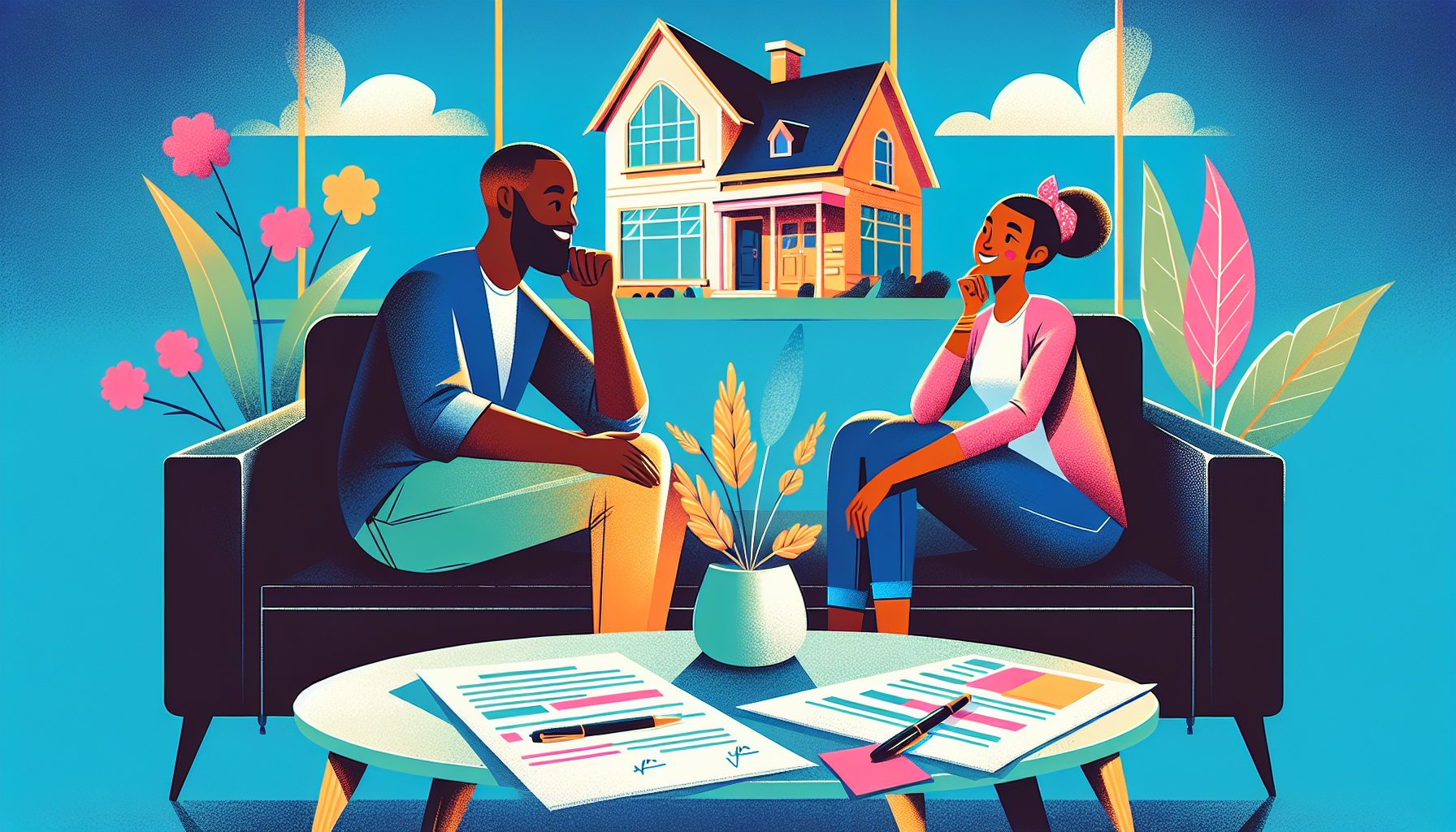 An illustration depicting the concept of prenuptial agreements, highlighting the importance of marital property.