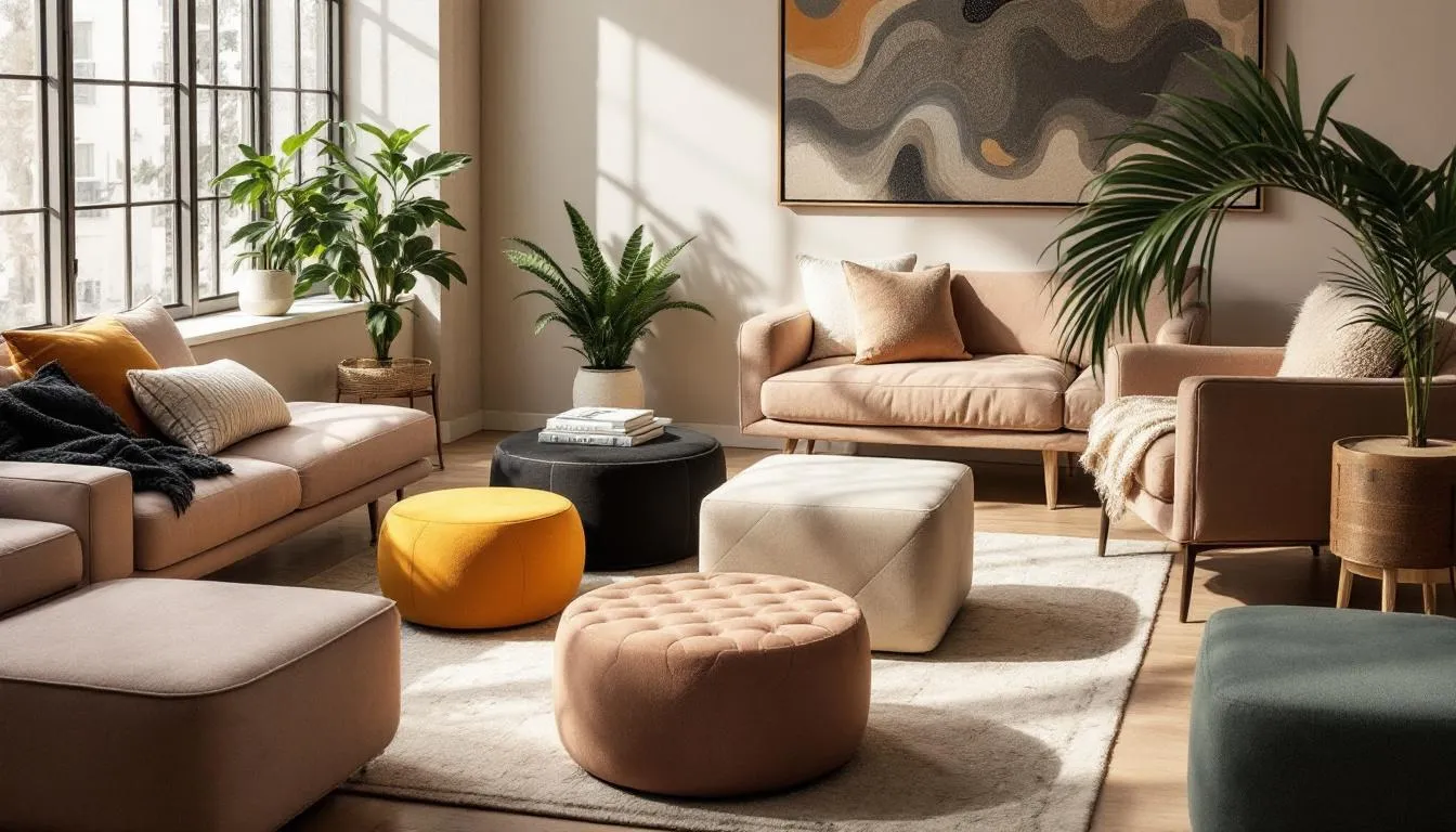 Choosing the Perfect Ottoman for Your Home, featuring a selection of stylish ottomans.