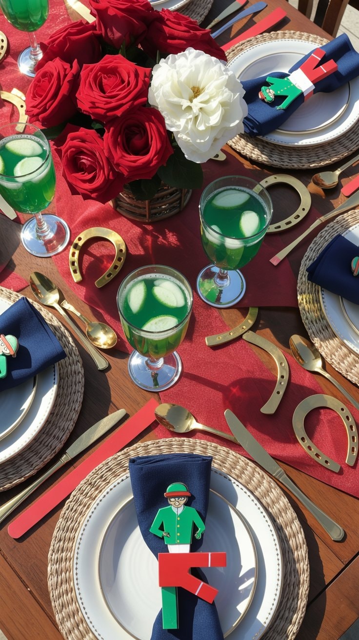 Kentucky Derby themed table decor, shop