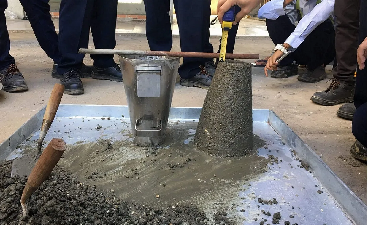 Photo of zero slump concrete for pavement construction