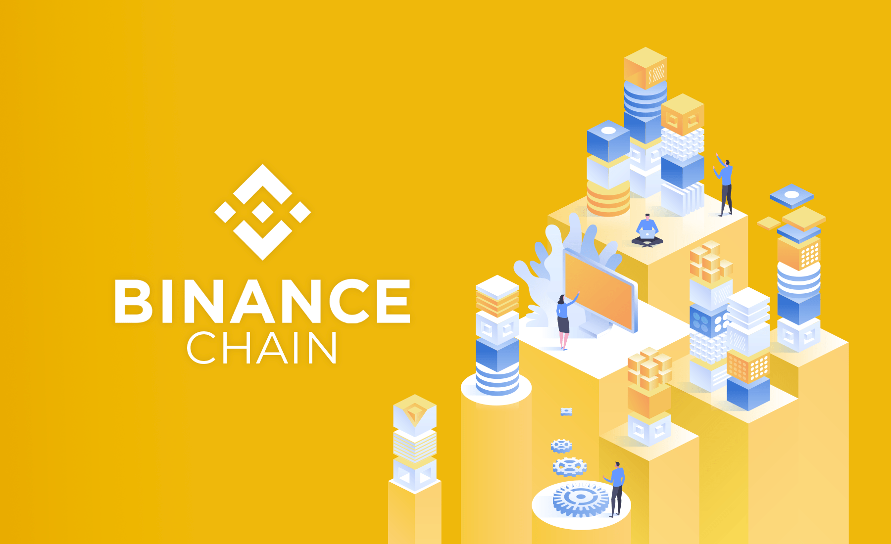 An illustration depicting market performance and adoption trends in the cryptocurrency market, including Binance.