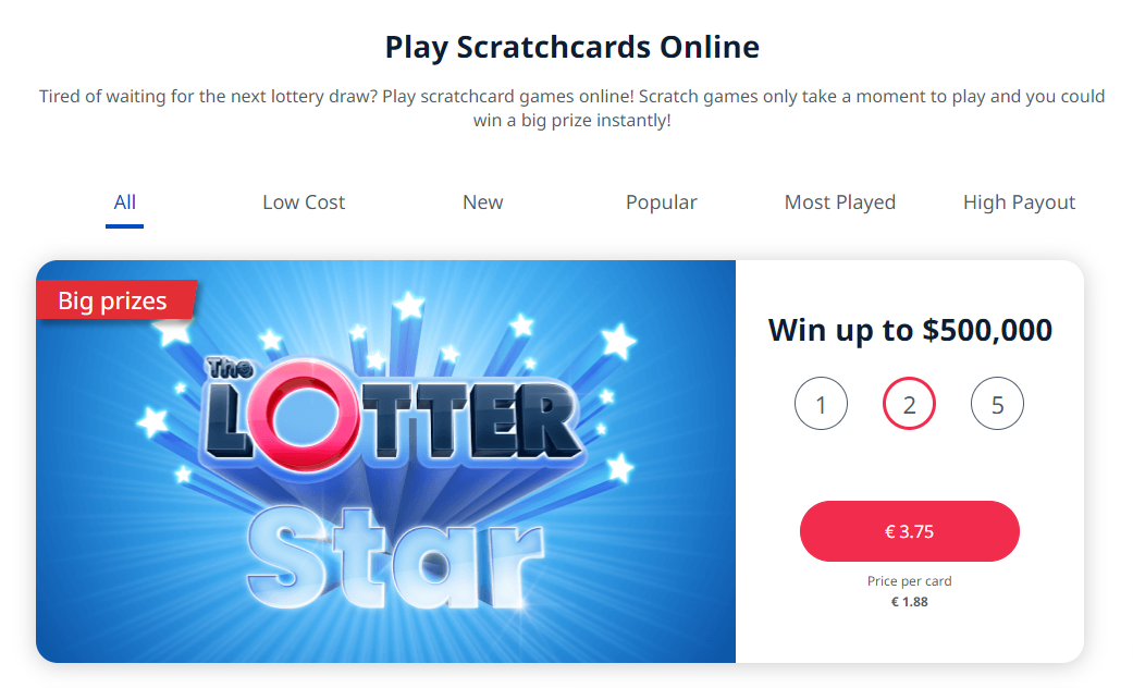 You can also play Scratcards online on theLotter. 