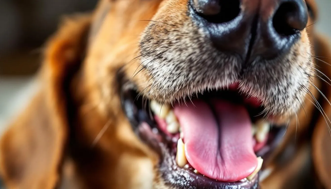 A close-up image of a dog