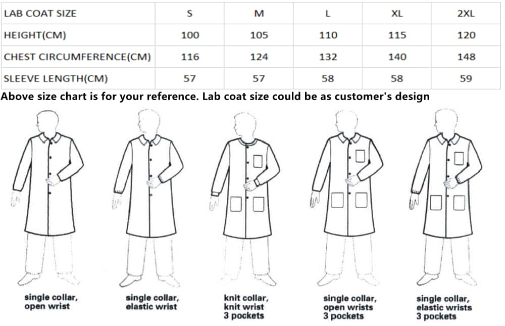 White coat outlet sizes