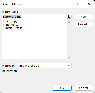 Assign macro to a button