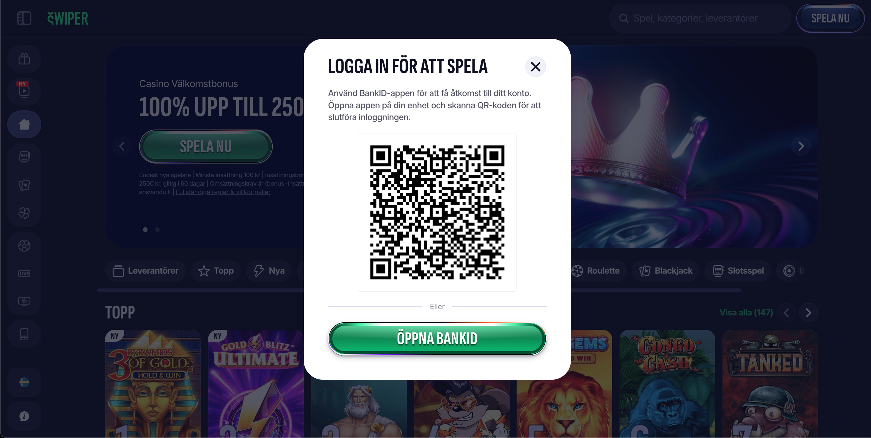 Registrering swiper