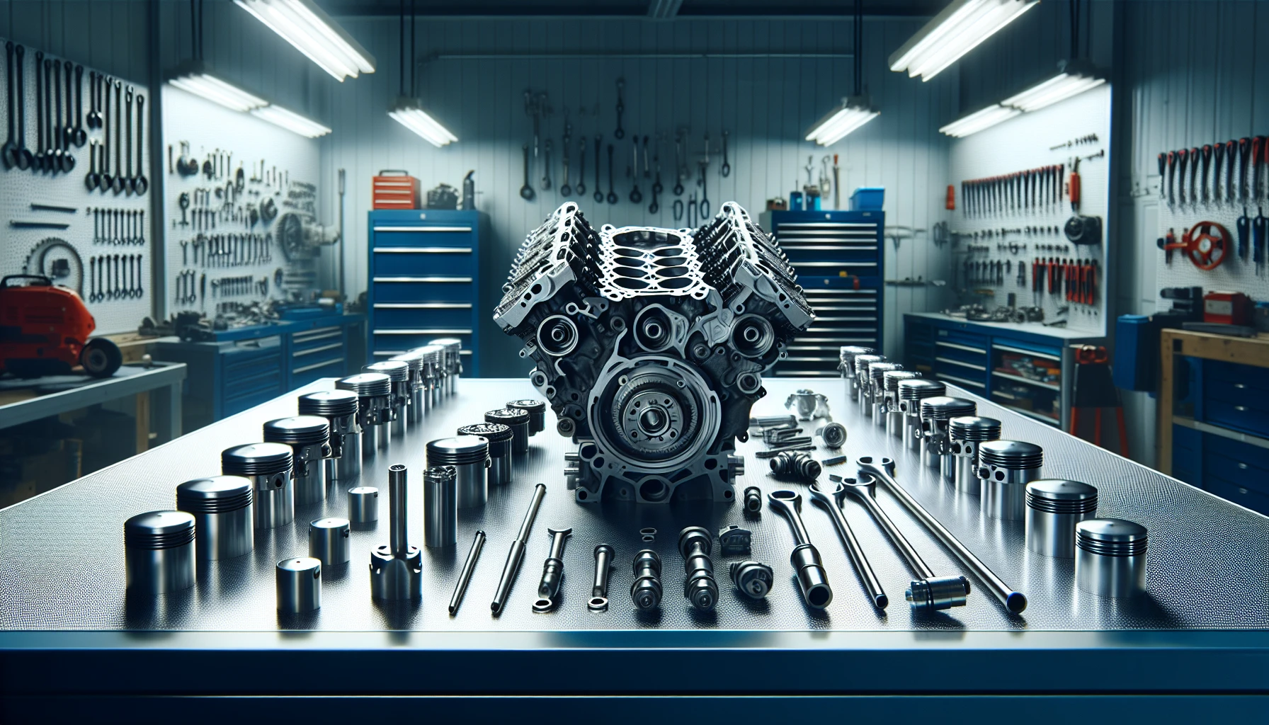 Engine disassembled for inspection