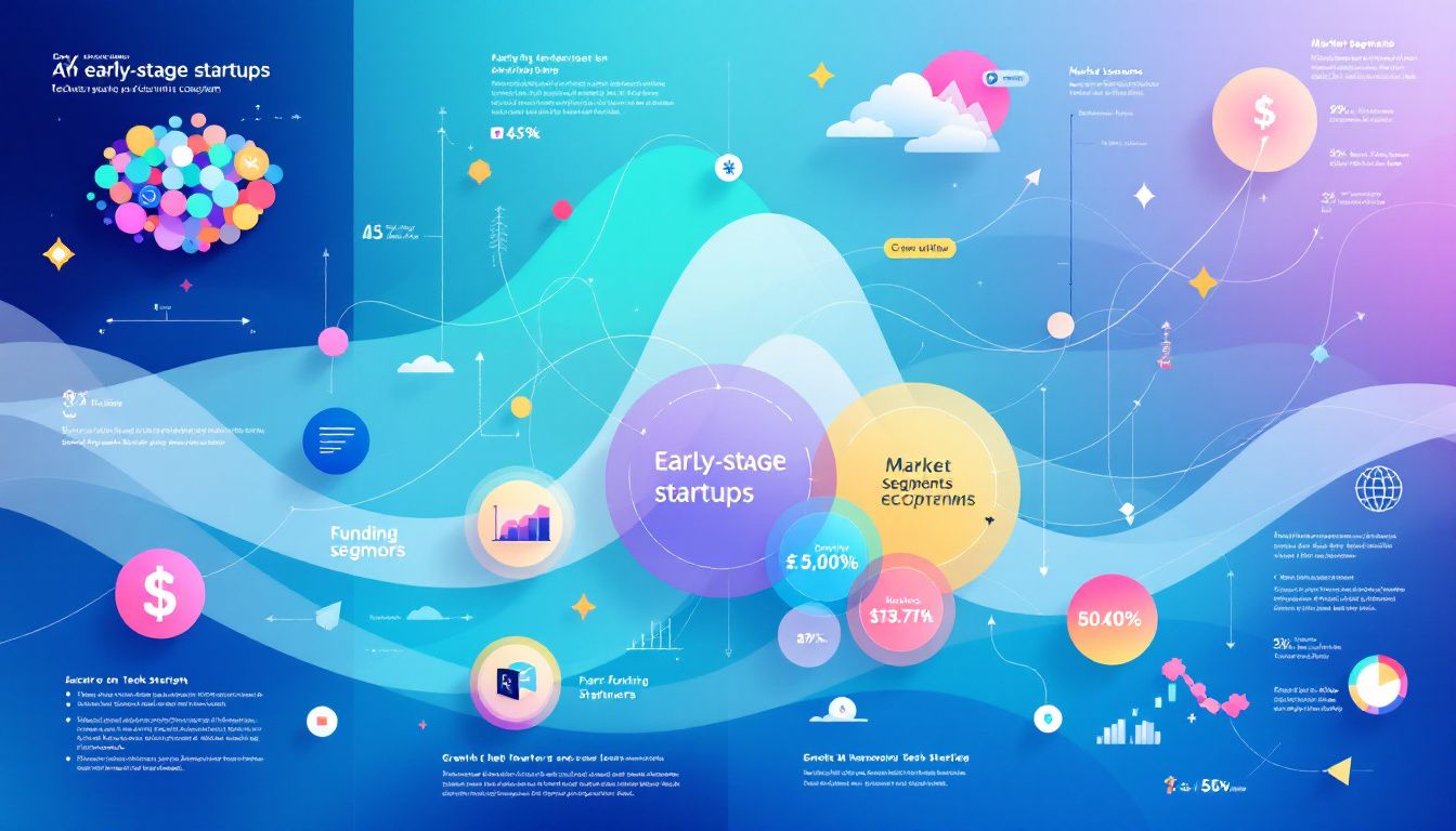 A visual representation of a competitive landscape map showing various competitors.